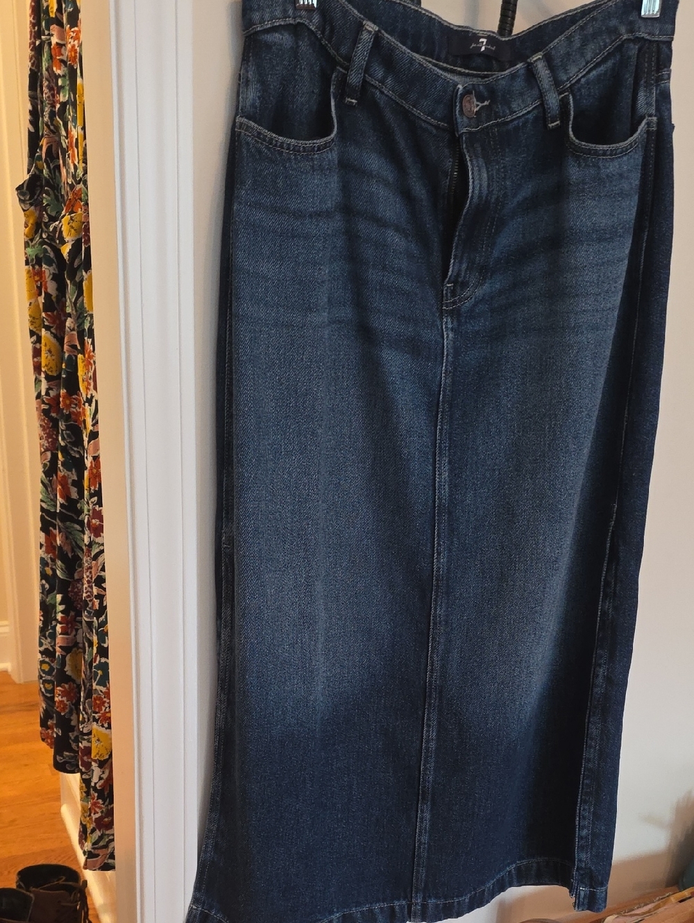 7 For All Mankind Dark Blue Straight-Leg Jeans